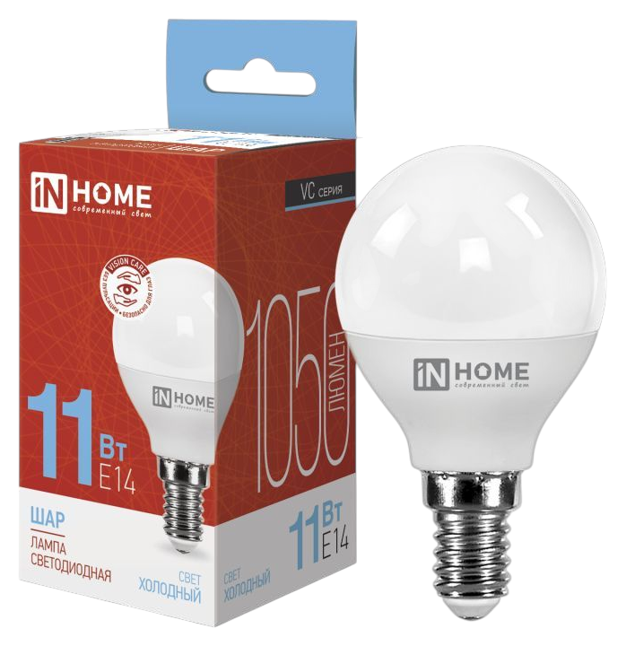Лампа светодиодная ИН ХОУМ Шар 11Вт 6500К 1050Лм Е14