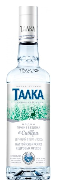 Водка ТАЛКА Сибирский кедр 40% ст/б 0.7л