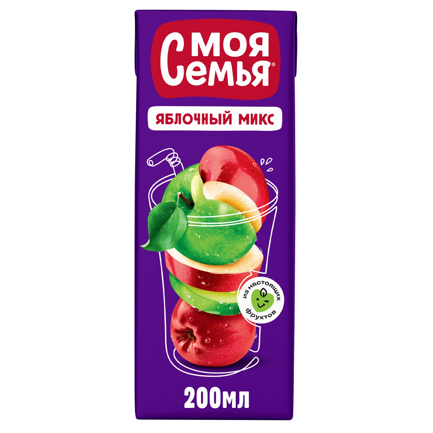 Напиток сокосодержащий МОЯ СЕМЬЯ Яблочный микс 0.2л
