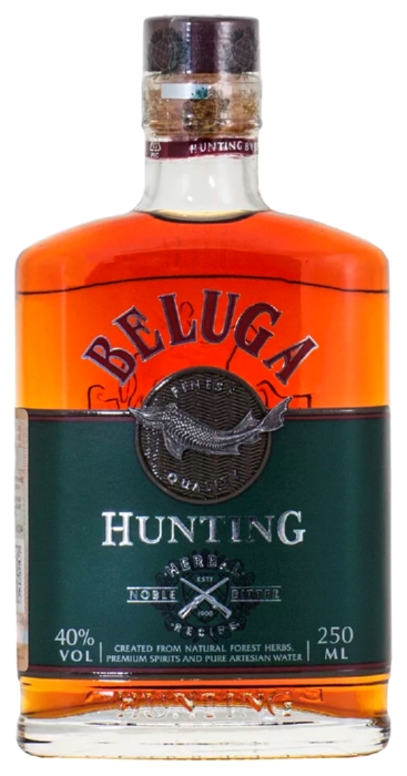 Ликер БЕЛУГА Хантинг Травяной десертный 40% ст/б 0.25л