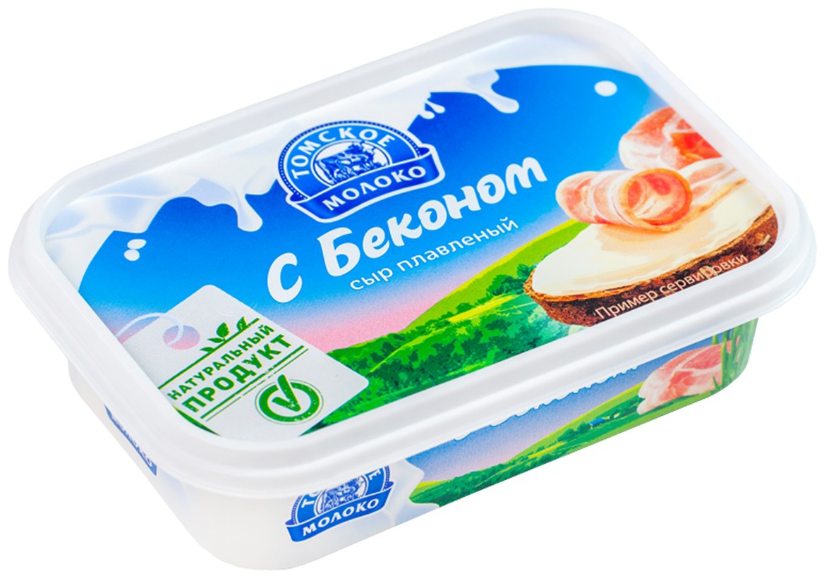 Сыр плавленый ТОМСКОЕ МОЛОКО с беконом бзмж 65% 180г