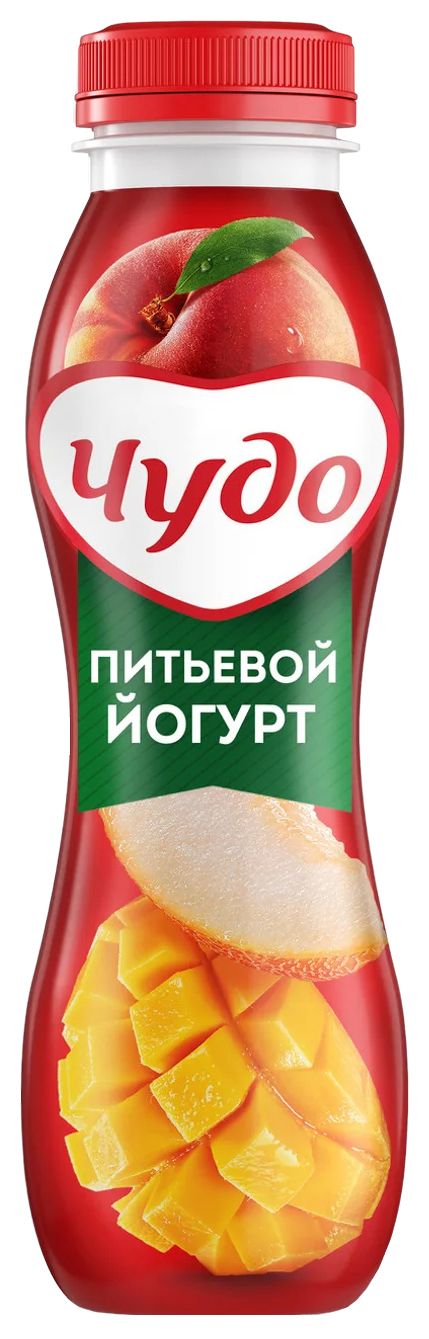 Йогурт ЧУДО персик манго дыня бзмж 1.9% 260г
