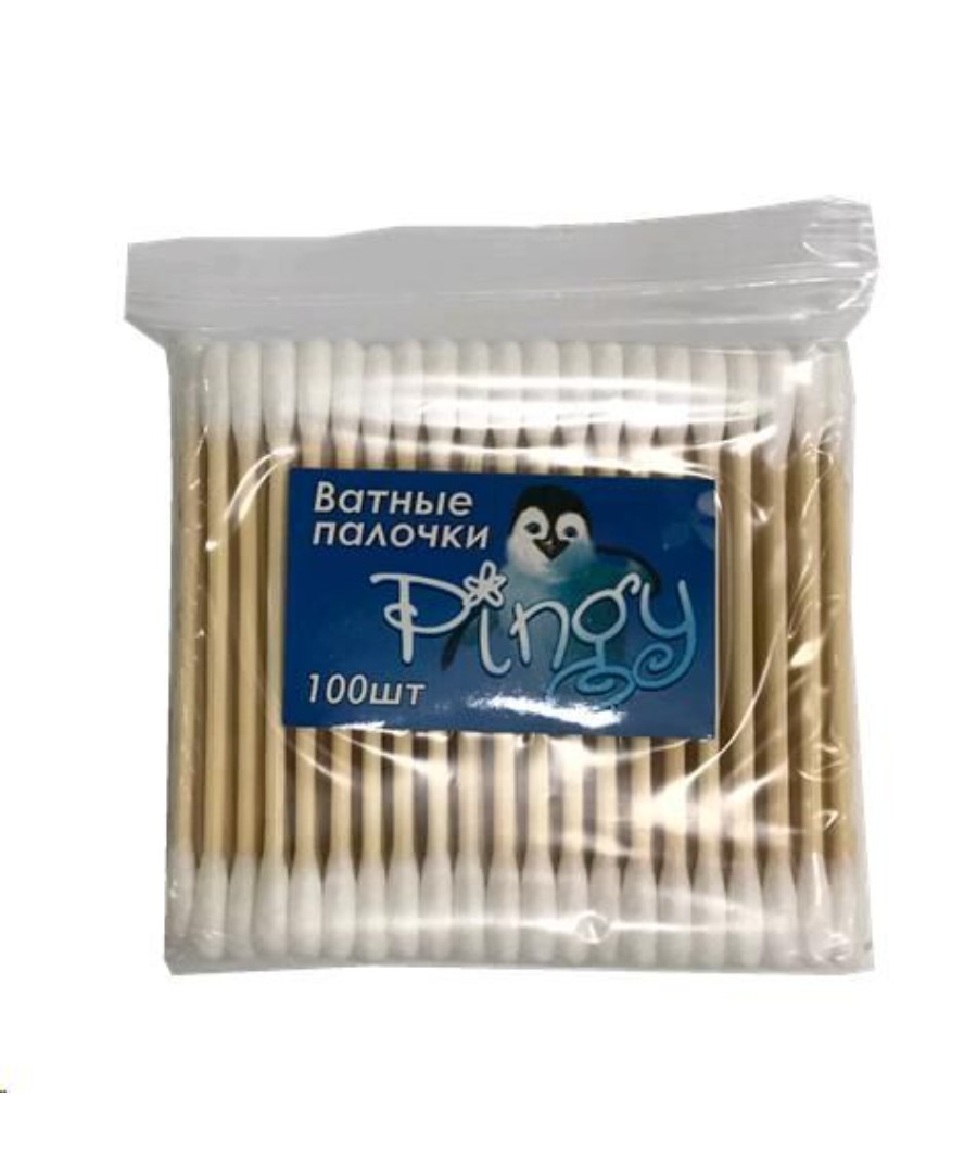 Ватные палочки ПИНГИ бамбук пэт 100шт