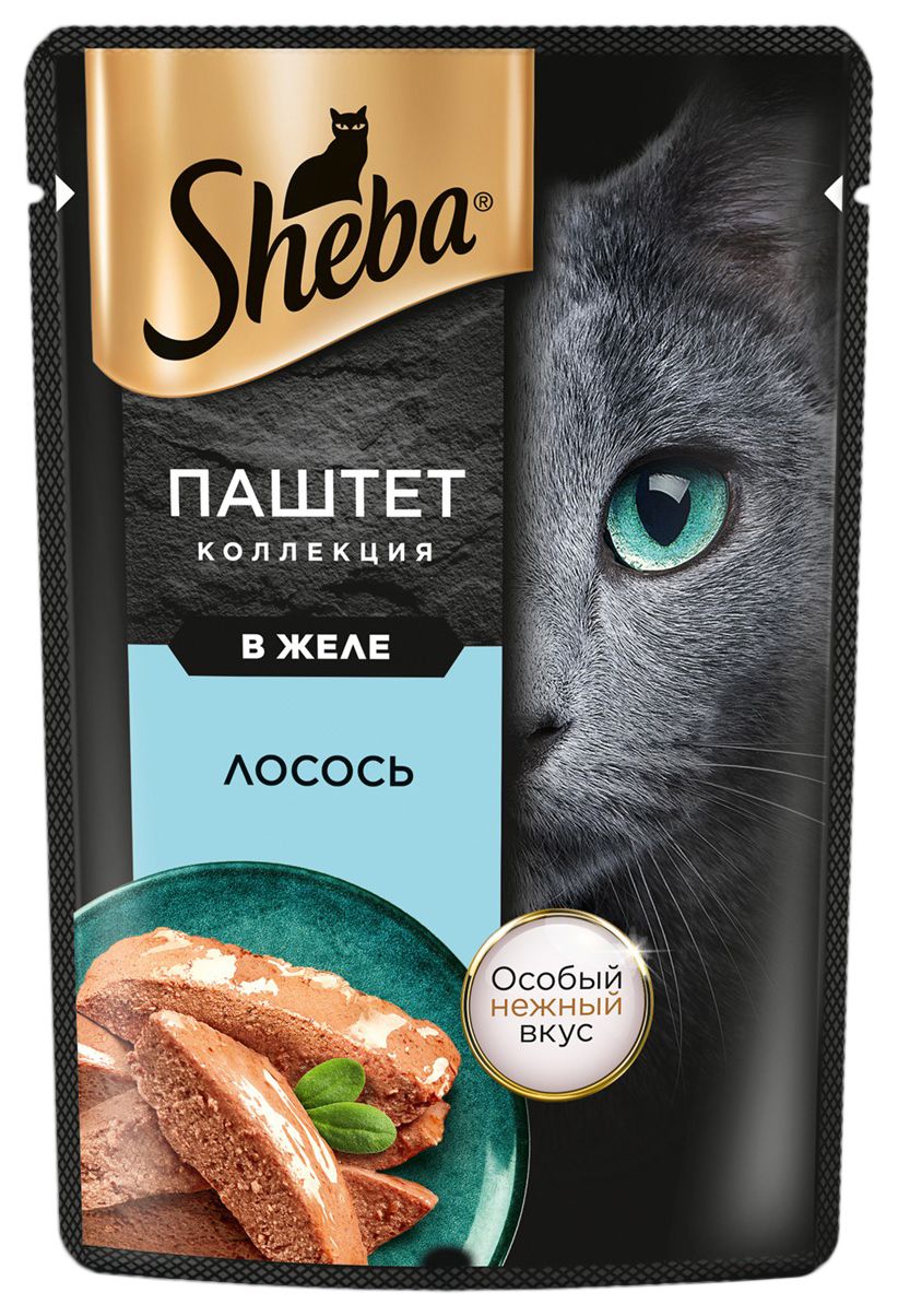 Корм для кошек ШЕБА Нежный паштет с лососем 75г