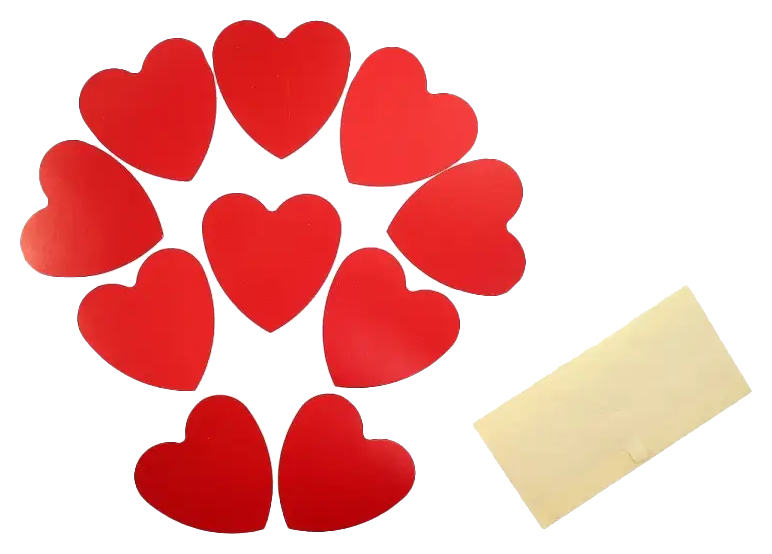 Набор СФЕРА Сердца-Валентинки с клеящимися подушками 10шт