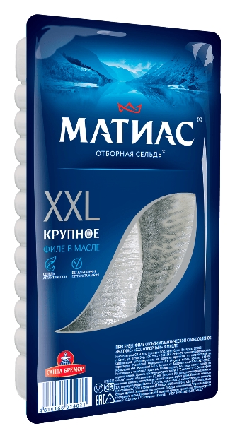 Сельдь САНТА БРЕМОР Деликатесное отборное филе 300г