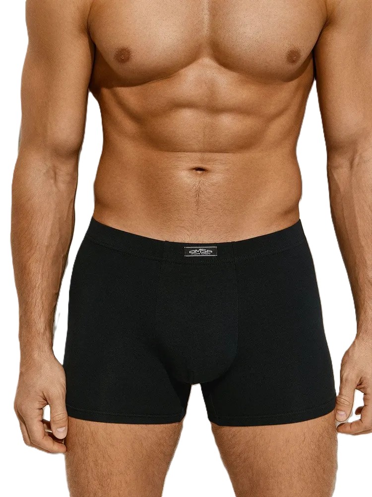 Трусы мужские ОМСА боксеры с закрытой резинкой черные р.52