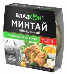Минтай ВЛАДКОН филе в итальянском соусе ж/б ключ 160г