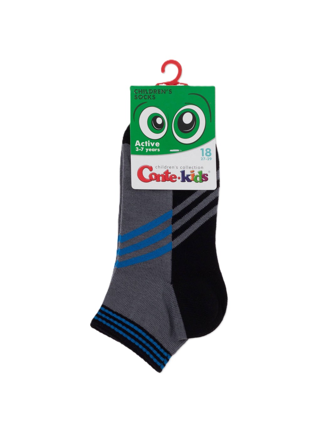 Носки детские КОНТЕ КИДС Актив короткие серо-синие р.18 арт.13С-34СП