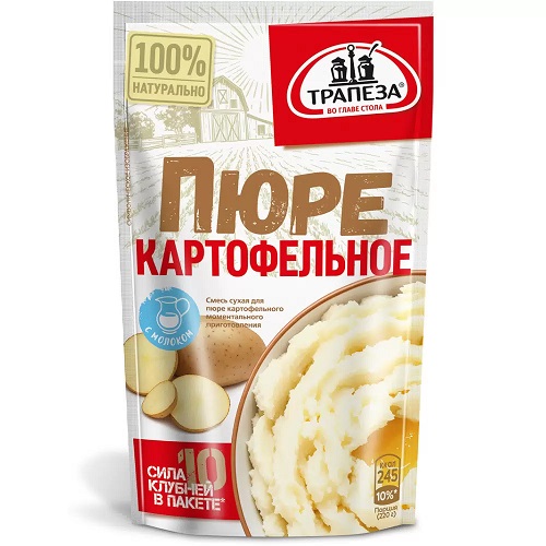 Картофельное пюре б/п ТРАПЕЗА ЭКСПРЕСС с молоком м/у 100г