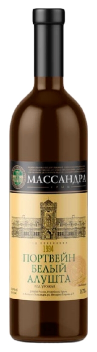 Вино МАССАНДРА Портвейн Алушта белое сл 17% ст/б 0.75л