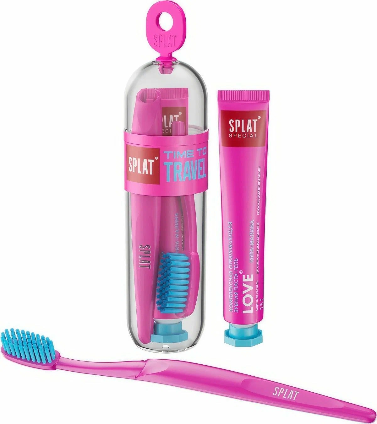 Зубная щетка СПЛАТ Трэвел средняя 1шт+Зубная паста СПЛАТ Любовь 25г