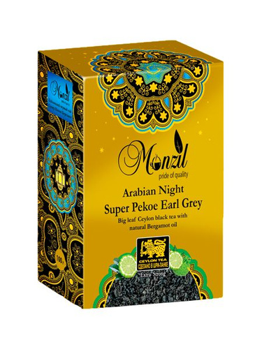 Чай МОНЗИЛ Арабская ночь Супер Пекое Бергамот черный 100г