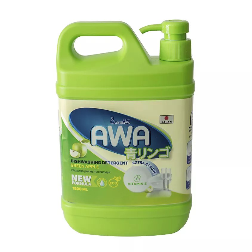 Средство для мытья посуды АКИНАВА Зеленое яблоко 1500мл