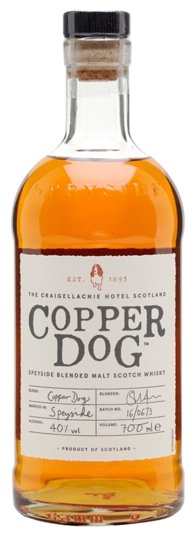 Виски КОППЕР ДОГ 40% ст/б 0.7л