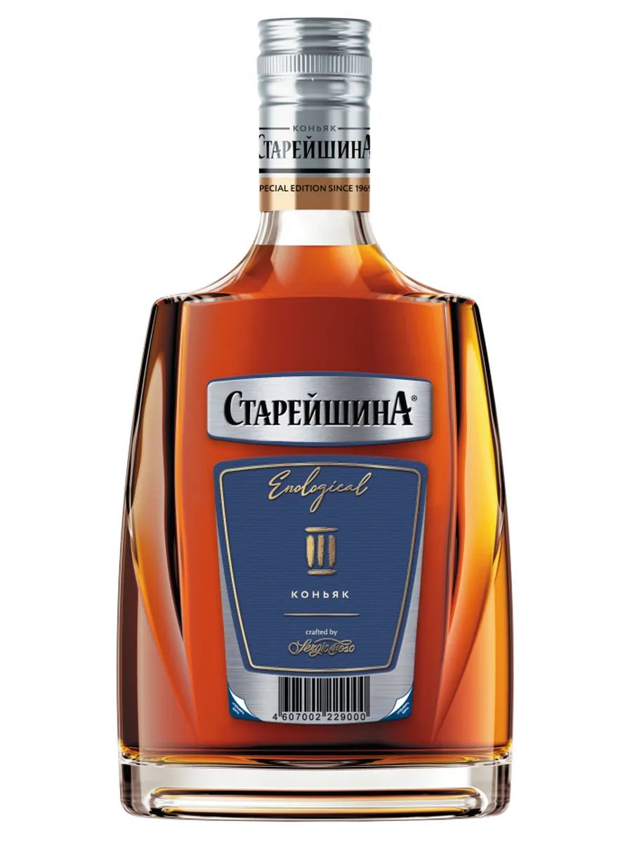 Коньяк СТАРЕЙШИНА Тревел 3 года 40% ст/б 0.1л