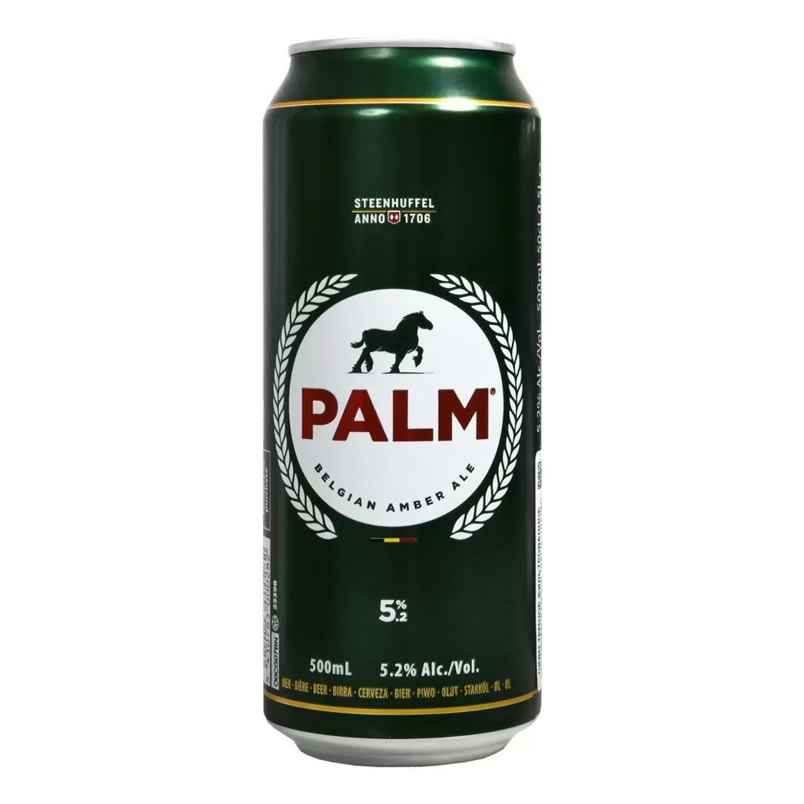 Пиво ПАЛМ темное фильтрованное пастер 5.2% ж/б 0.5л