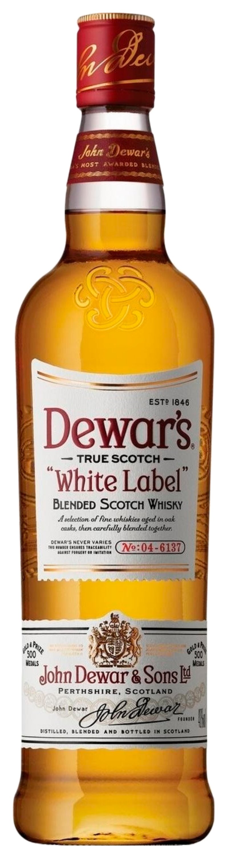 Виски ДЮАРС Белая этикетка 40% ст/б 0.5л