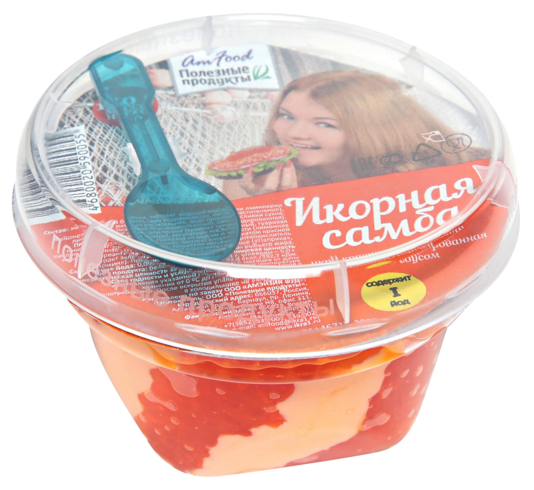 Икорная закуска ИКОРНАЯ САМБА красная с майонезным соусом стакан 180г