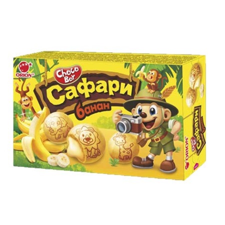 Печенье ОРИОН Чоко-Бой Сафари банан 39г