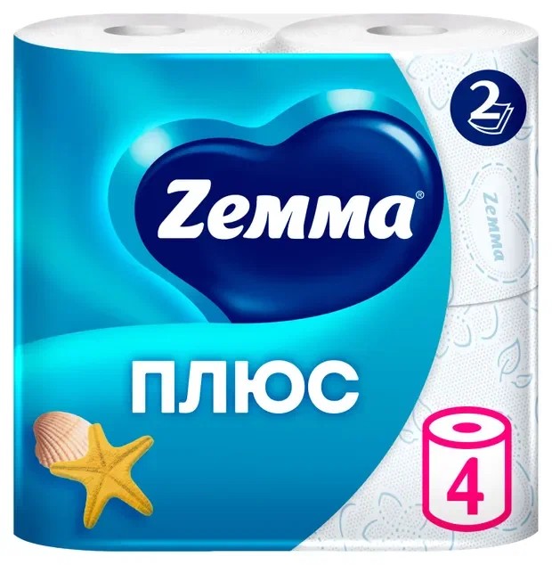 Туалетная бумага ЗЕММА Плюс Океан 2сл 4рул