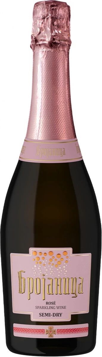Игристое вино БРОЯНИЦА розовое п/сух 12% ст/б 0.75л