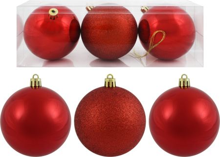 Набор шаров ТАМ-ТАМ красный Д8см 3шт арт.SYQA-0122275