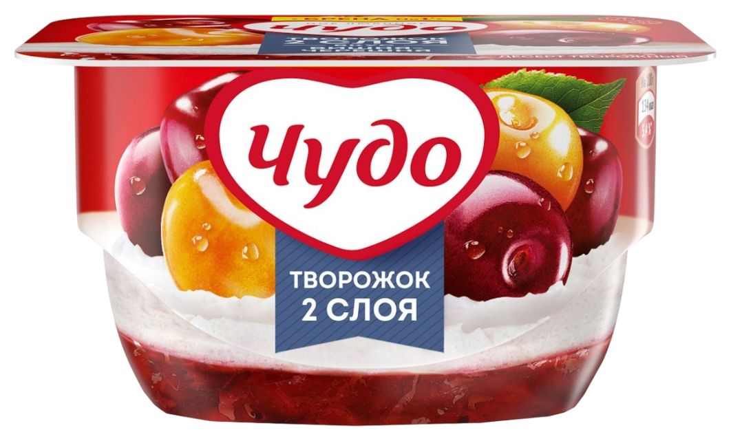 Десерт творожный ЧУДО вишня черешня бзмж 4% 100г