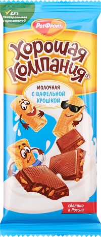 Кондитерская плитка ХОРОШАЯ КОМПАНИЯ молочная вафля 80г
