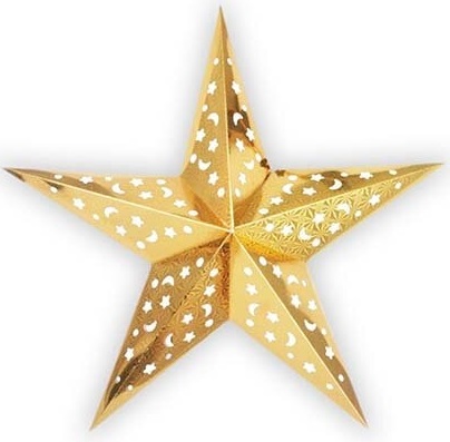 Подвеска новогодняя СФЕРА Звезда бумажная 60см золотая арт.3-1242-1