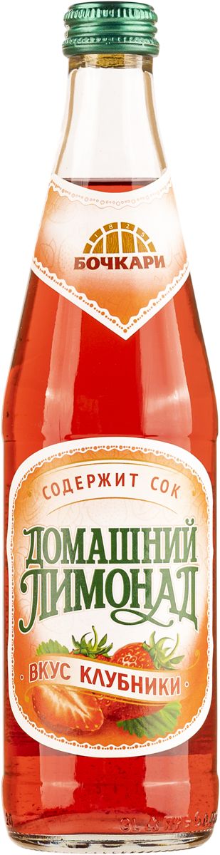 Газ.напиток БОЧКАРИ Домашний лимонад клубничный ст/б 0.45л