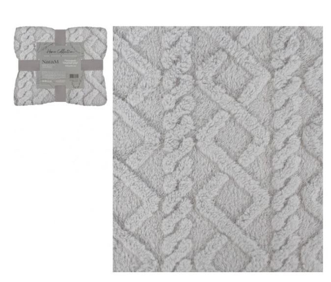 Покрывало декоративное НАТАМ Ажурный узор серое фланелевое арт.GTSV02