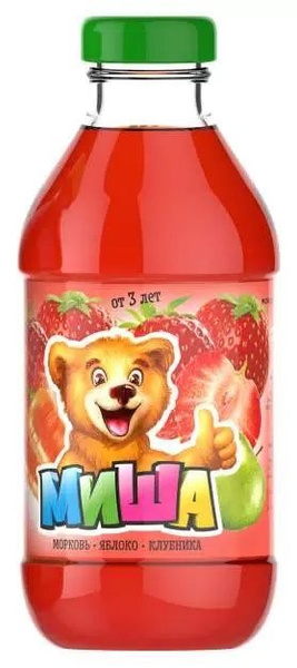 Нектар МИША морковь яблоко клубника ст/б 0.33л
