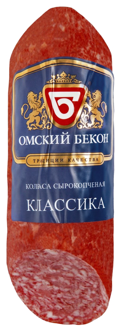 Колбаса ОМСКИЙ БЕКОН Классическая полусухая с/к 185г