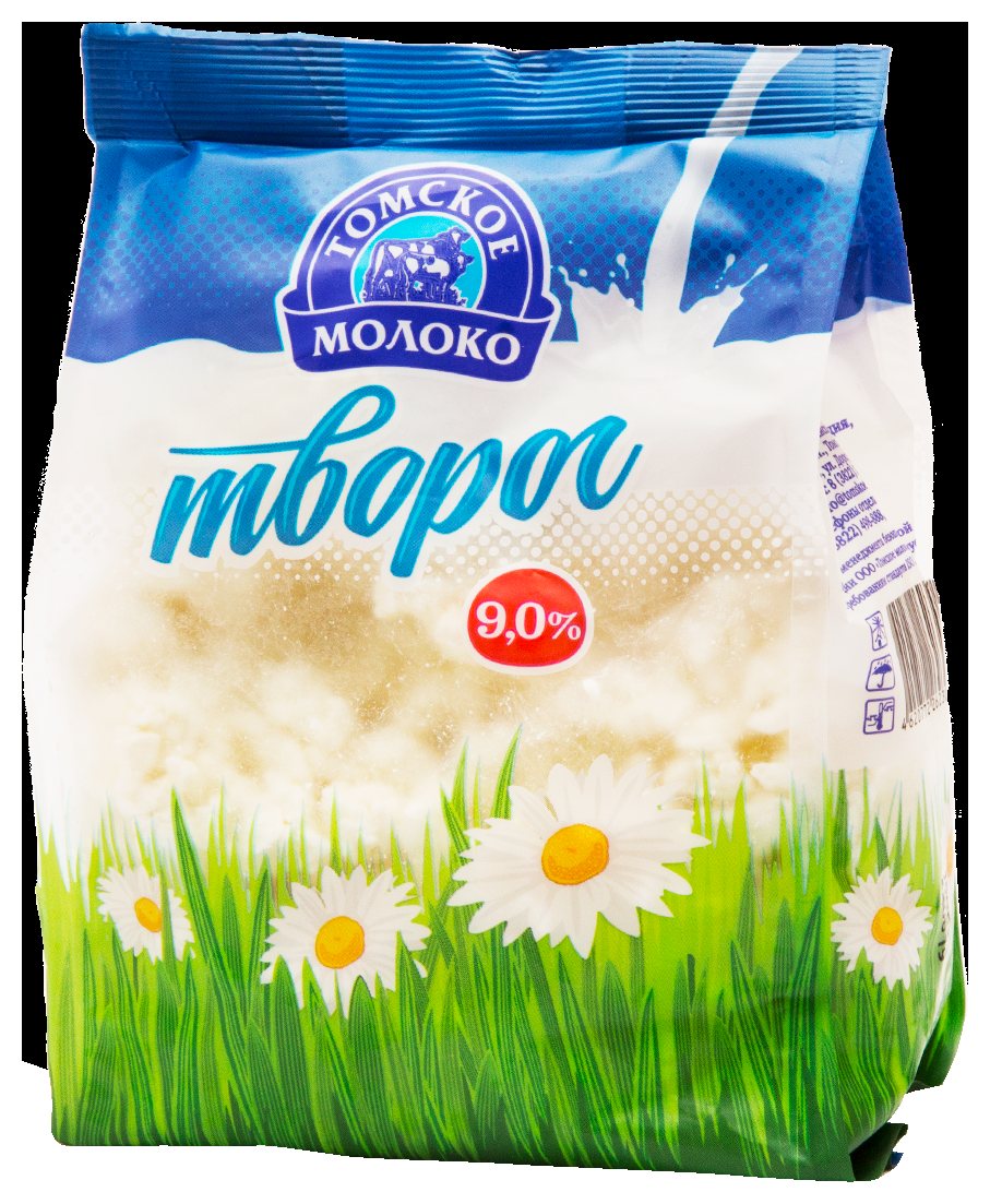 Творог ТОМСКОЕ МОЛОКО бзмж 9% пакет 500г