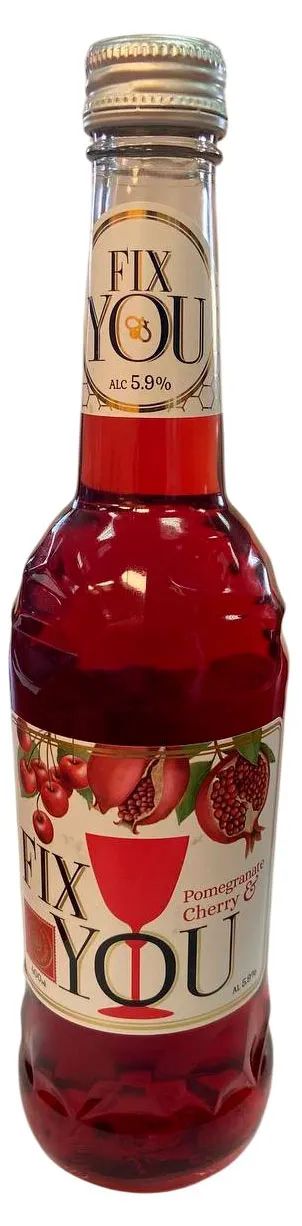 Напиток слабоалкогольный ФИКС Ю Медовуха гранат-вишня 5.9% ст/б 0.4л