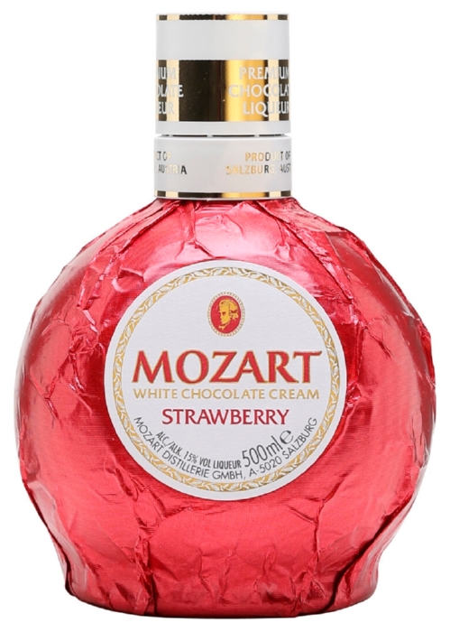 Ликер МОЦАРТ Уайт Чоколейт Крим Строберри 15% ст/б 0.5л