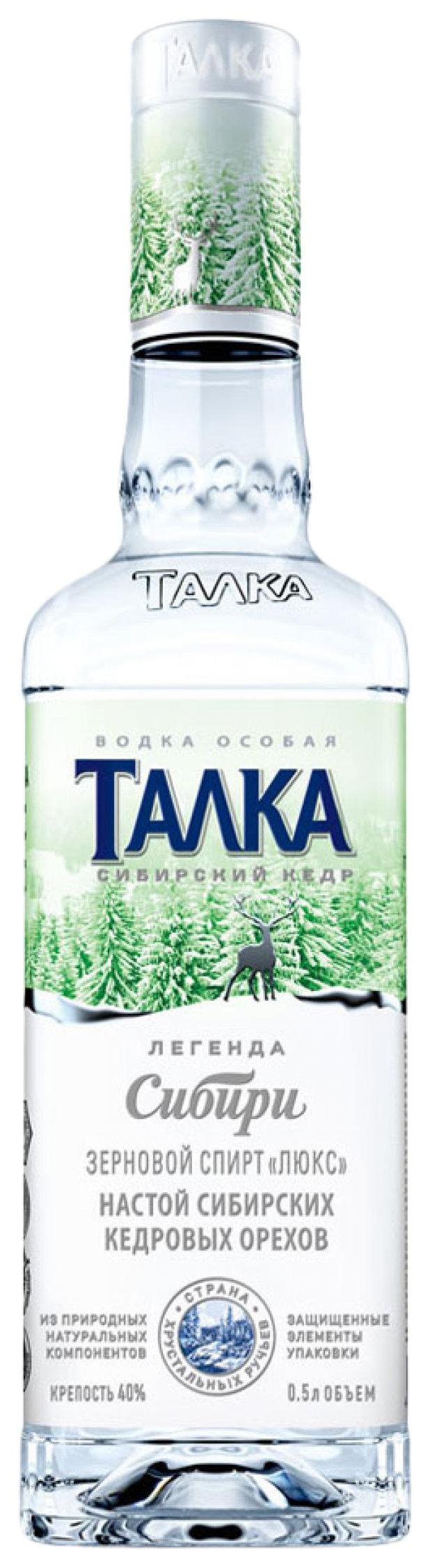 Водка ТАЛКА Сибирский кедр 40% ст/б 0.5л
