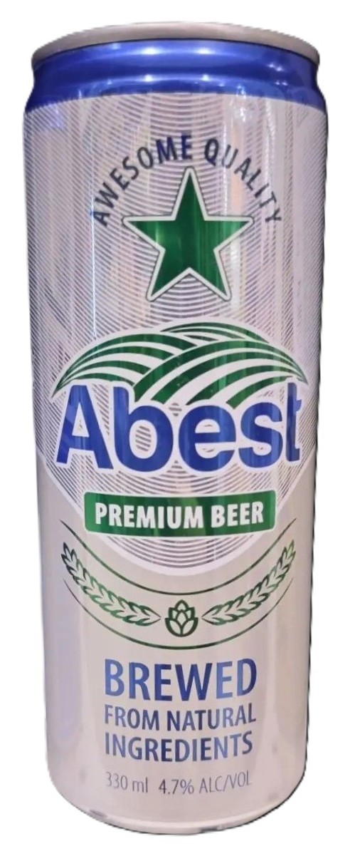 Пиво АБЕСТ светлое фильтрованное пастер 4.7% ж/б 0.33л