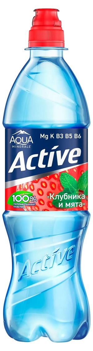 Питьевая вода АКВА МИНЕРАЛЕ Актив клубника мята 0.5л