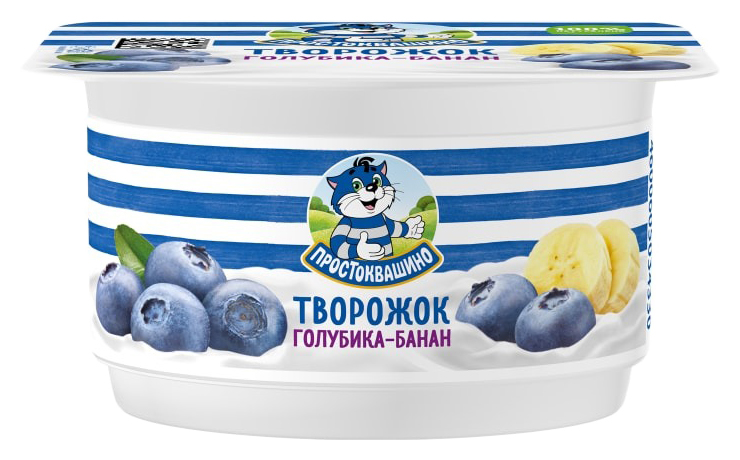 Творожок ПРОСТОКВАШИНО голубика банан бзмж 3.6% 110г