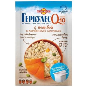 Каша овсяная РУССКИЙ ПРОДУКТ с тыквой и тыквенными семечками Q10 м/у 35г