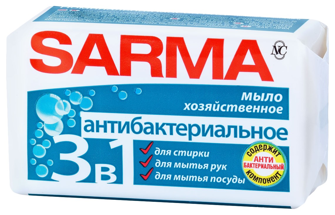 Мыло хозяйственное САРМА антибактериальное 140г