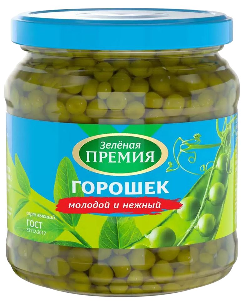 Горошек ЗЕЛЕНАЯ ПРЕМИЯ зеленый ст/б 450г