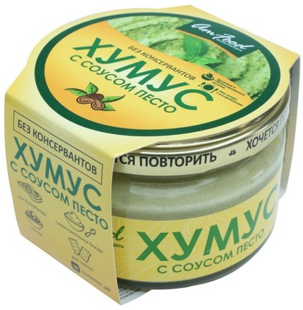 Закуска АМФУД Хумус с соусом песто ст/б 200г