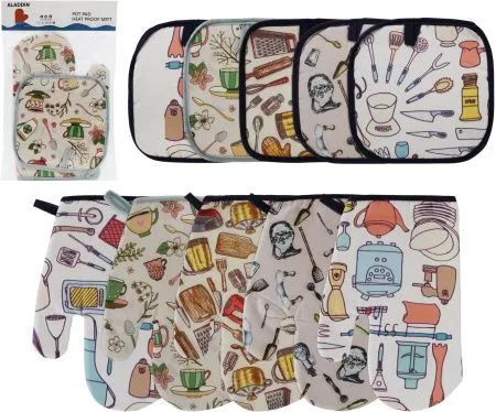 Набор кухонный АЛАДДИН варежка и прихватка в ассортименте арт.МС354