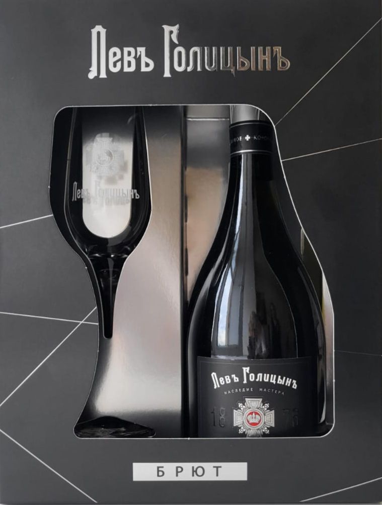 Игристое вино ЛЕВЪ ГОЛИЦЫНЪ Коронационное белое брют 13% ПК 0.75л+бокал