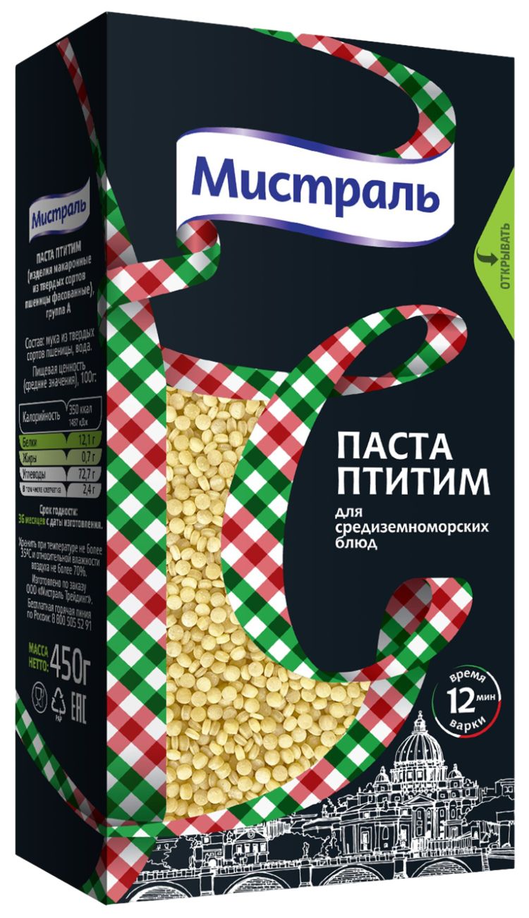 Паста МИСТРАЛЬ Птитим карт/уп 450г