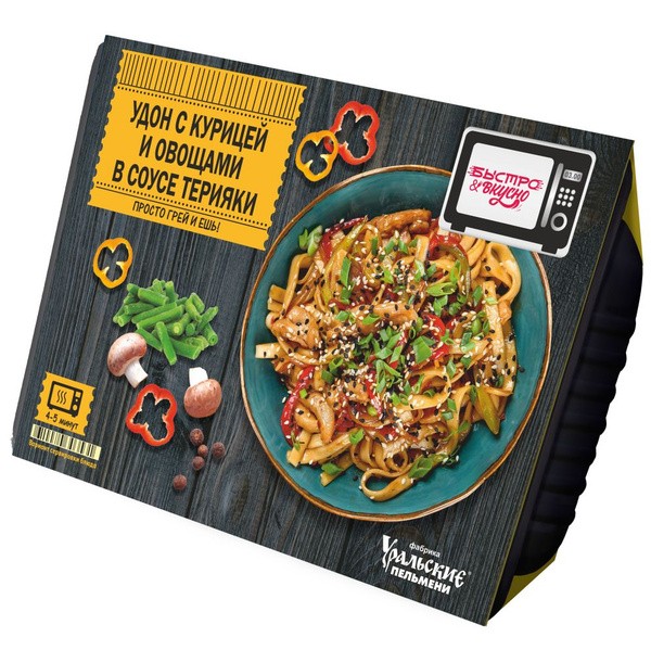 Удон БЫСТРО&ВКУСНО с курицей и овощами в соусе терияки 250г