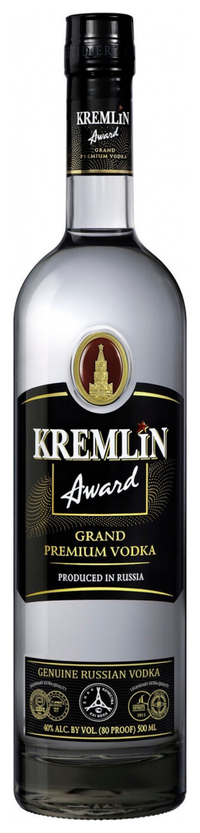 Водка КРЕМЛИН Эворд 40% ст/б 0.5л